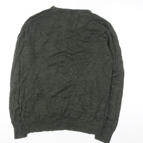Brave Soul Men’s Green Crew Neck Pullover Jumper Size L