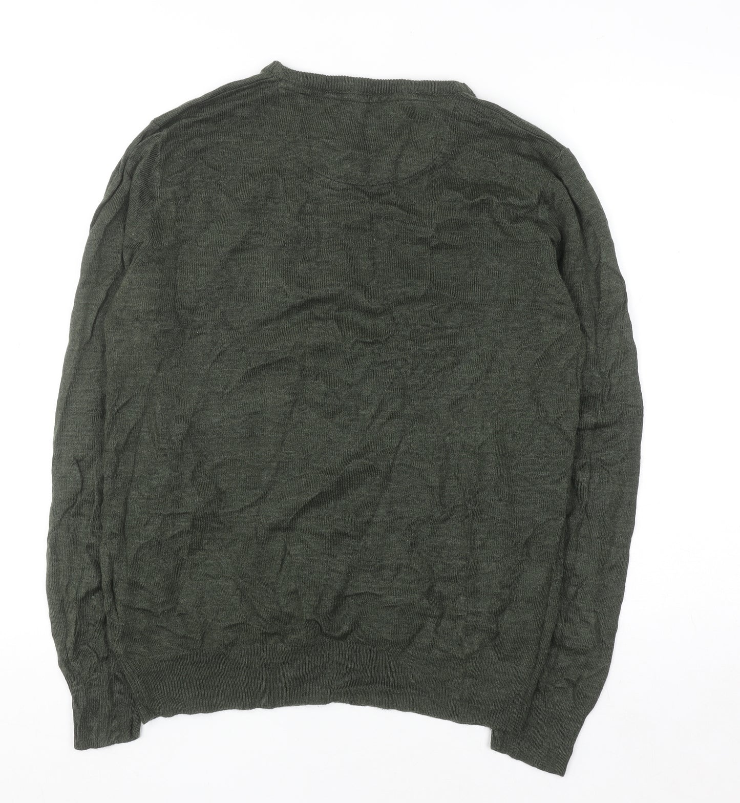 Brave Soul Men’s Green Crew Neck Pullover Jumper Size L
