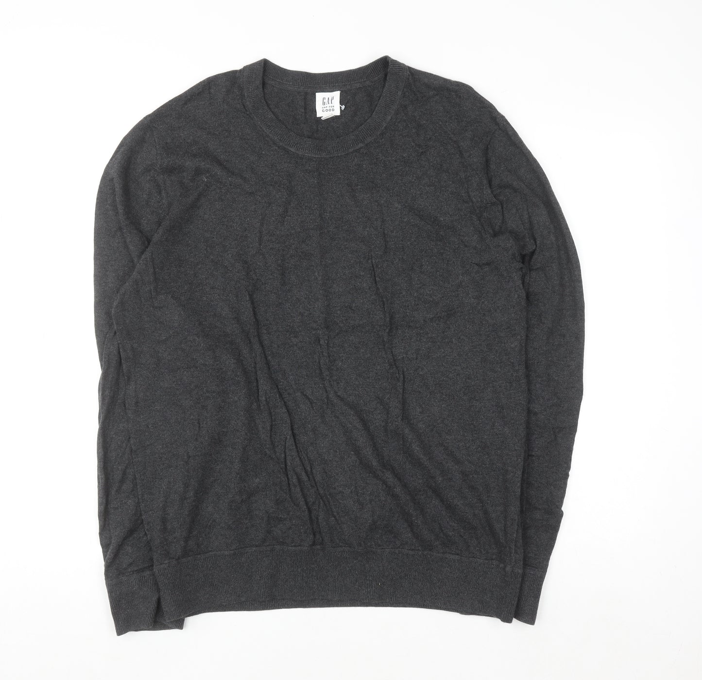 GAP Men’s Grey Cotton Crew Neck Pullover Jumper Size L