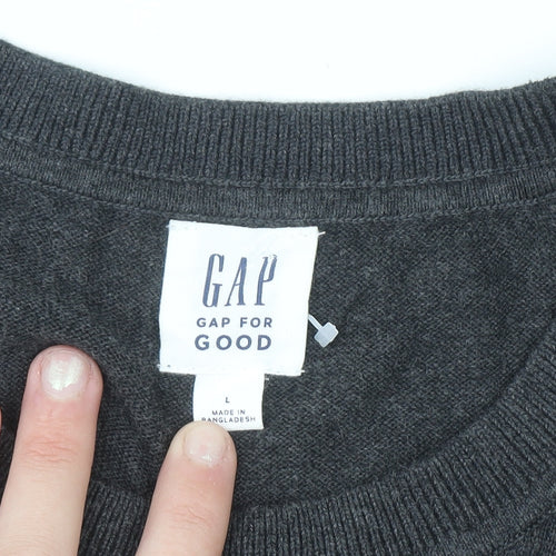 GAP Men’s Grey Cotton Crew Neck Pullover Jumper Size L