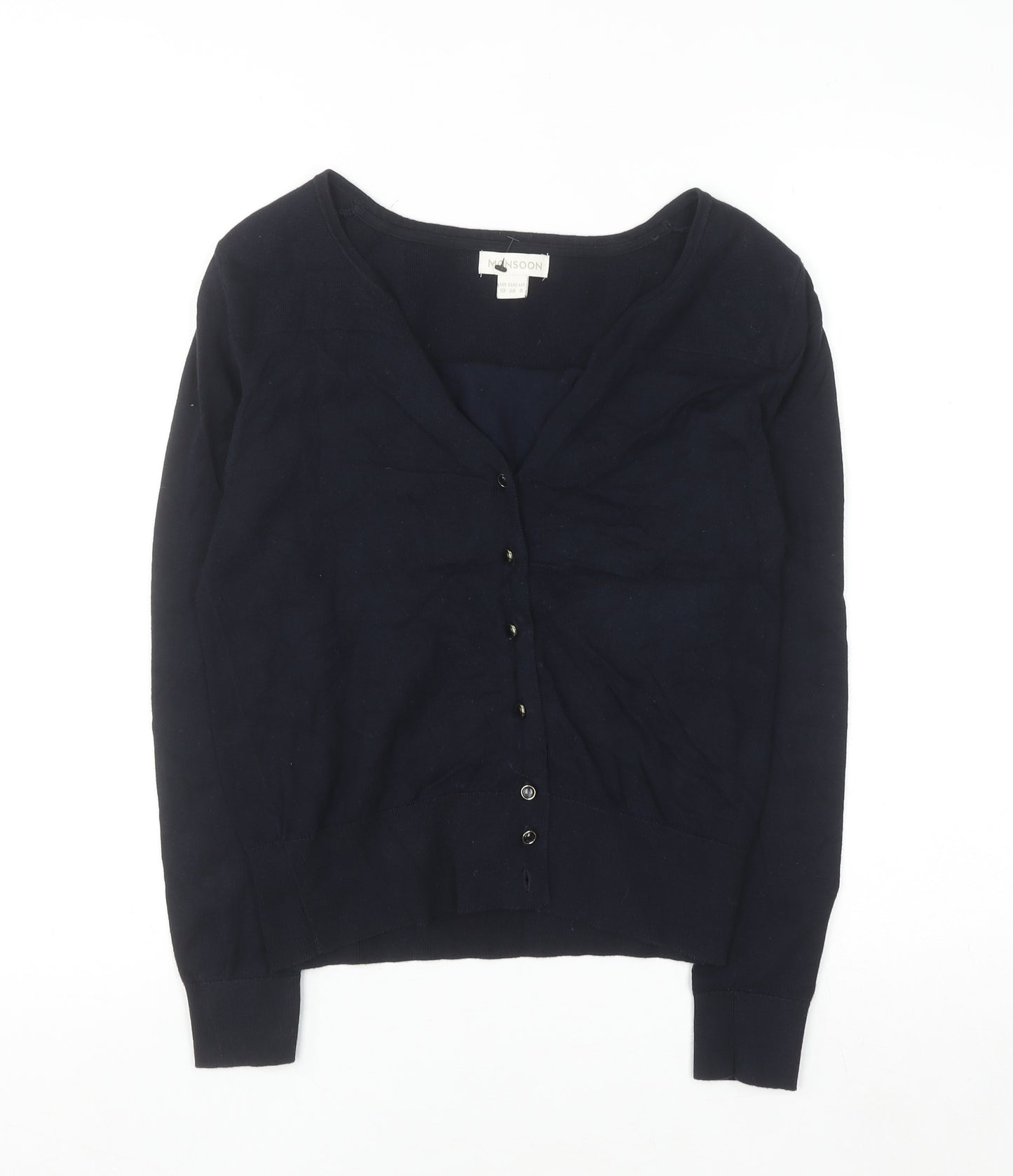 Monsoon Women's Blue V-Neck Button Cardigan Size 10