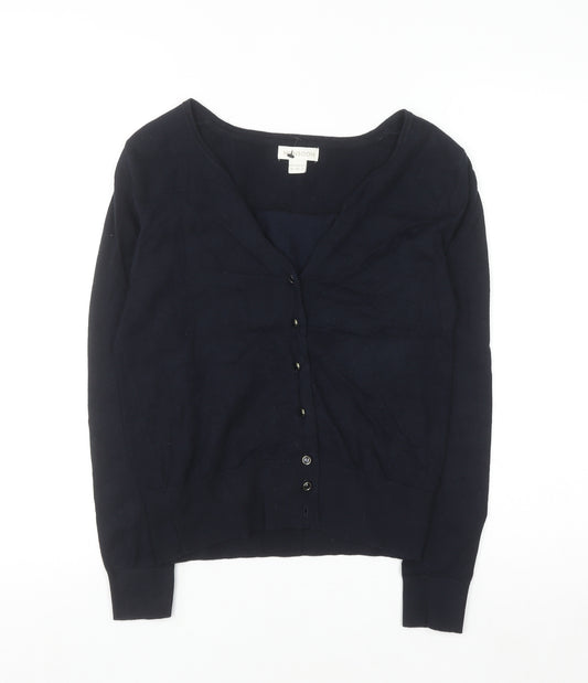 Monsoon Women's Blue V-Neck Button Cardigan Size 10