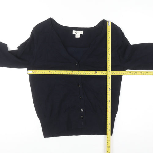 Monsoon Women's Blue V-Neck Button Cardigan Size 10