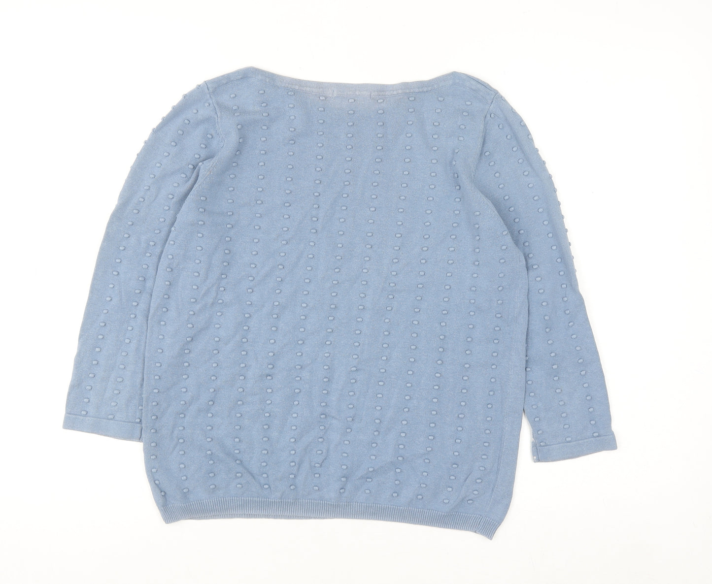 Tu Women Blue Cotton Knit Pullover Jumper Size 12