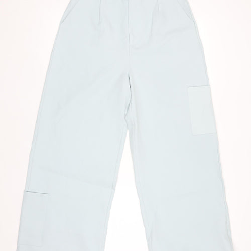 I Saw It First Womens Blue Cargo Wide-Leg Trousers Size 12