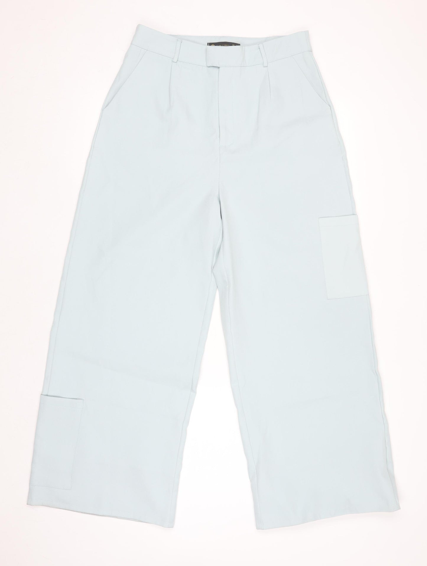 I Saw It First Womens Blue Cargo Wide-Leg Trousers Size 12