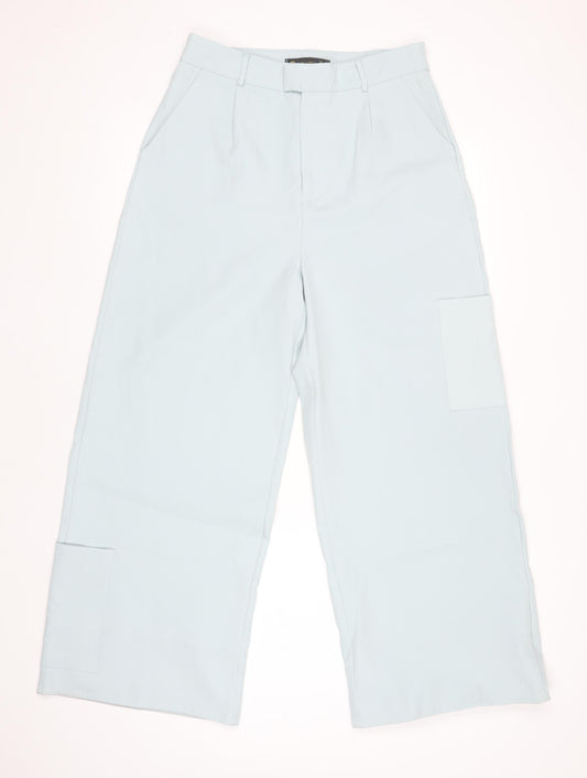 I Saw It First Womens Blue Cargo Wide-Leg Trousers Size 12