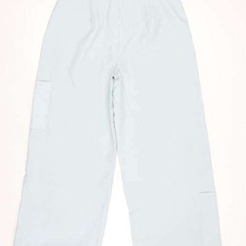 I Saw It First Womens Blue Cargo Wide-Leg Trousers Size 12