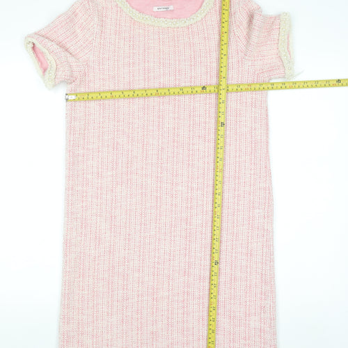 Orsay Women's Pink Beaded Tweed Shift Dress Size S