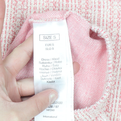 Orsay Women's Pink Beaded Tweed Shift Dress Size S