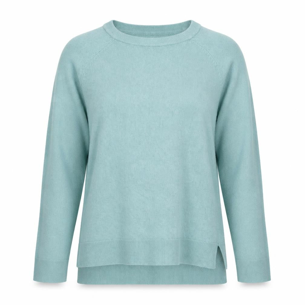 Roman Women Green Crew Neck Long Sleeve Acrylic Pullover Jumper Size 10
