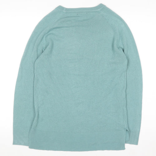 Roman Women Green Crew Neck Long Sleeve Acrylic Pullover Jumper Size 10