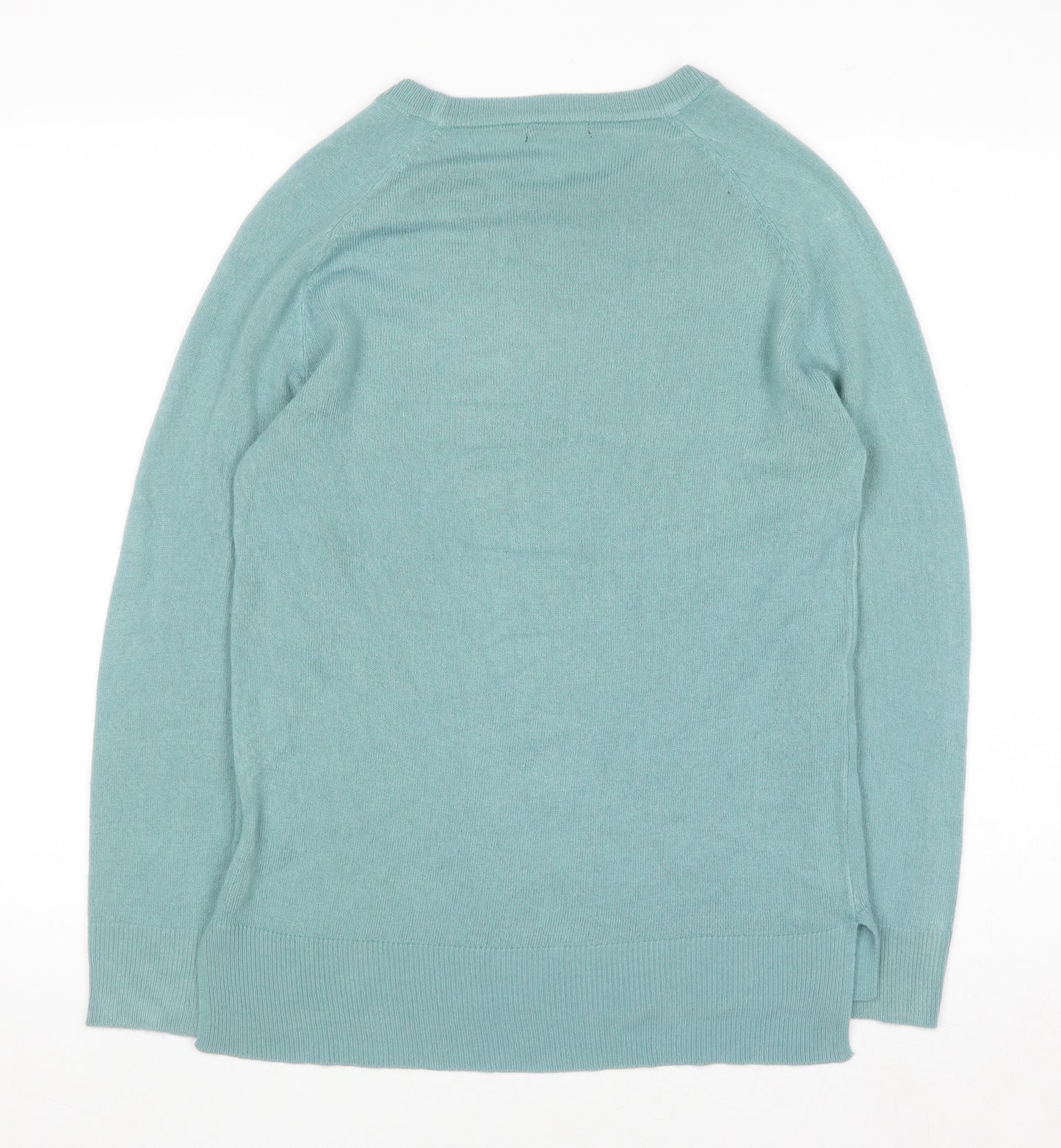 Roman Women Green Crew Neck Long Sleeve Acrylic Pullover Jumper Size 10