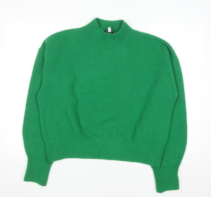 & Other Stories Women Green M Mock Neck Wool Blend Jumper