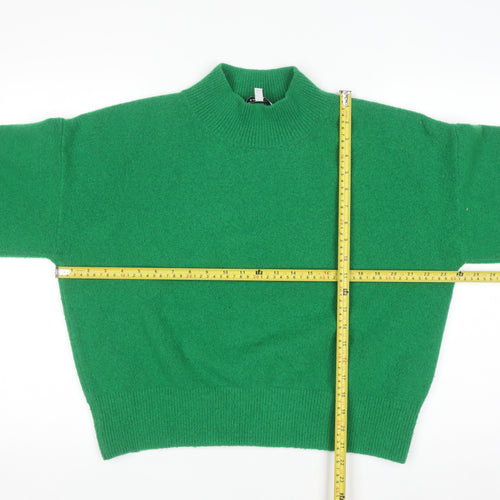 & Other Stories Women Green M Mock Neck Wool Blend Jumper