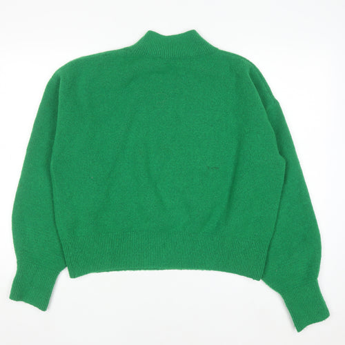 & Other Stories Women Green M Mock Neck Wool Blend Jumper