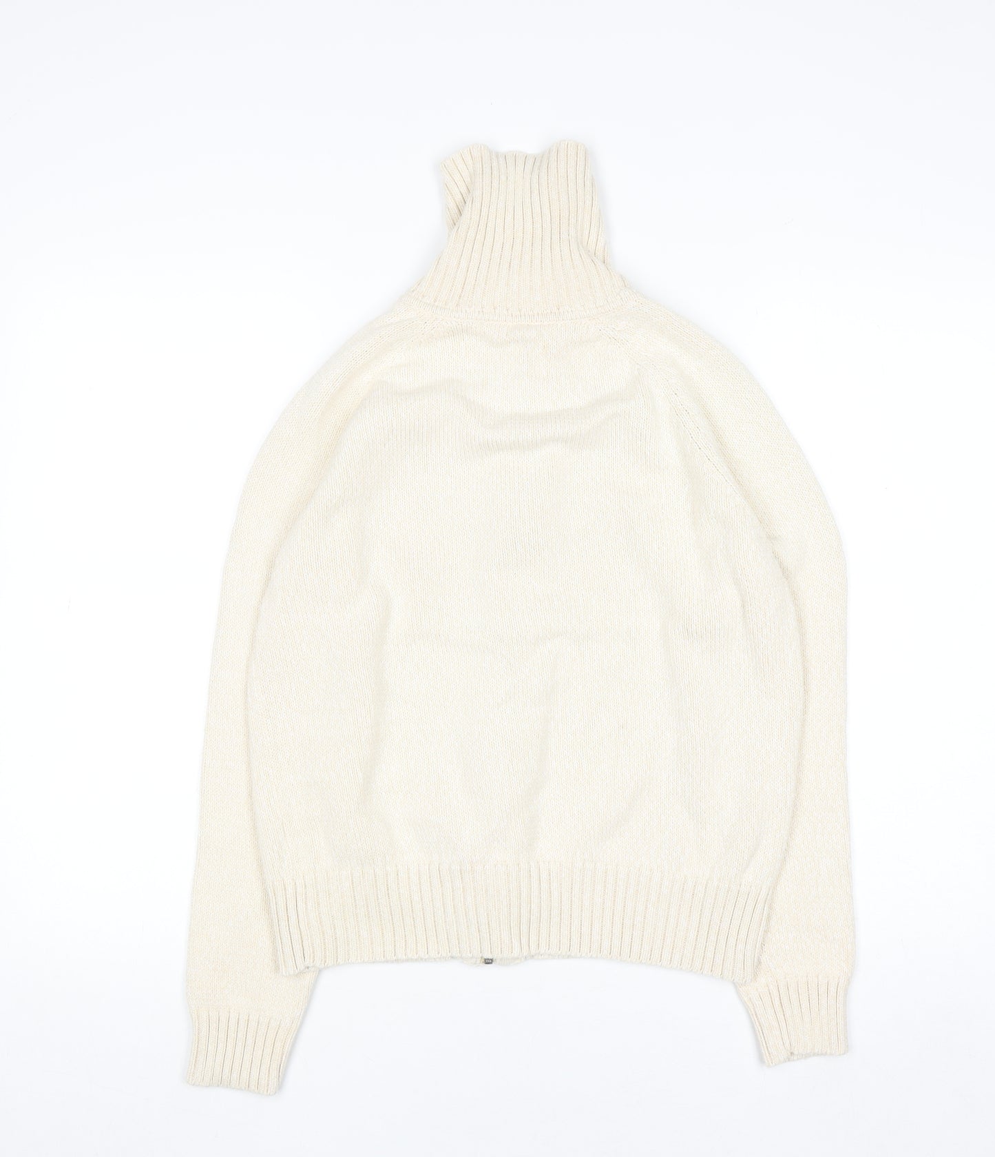Berkertex Women's Ivory Full Zip High Neck Knit Jumper Size 14-16