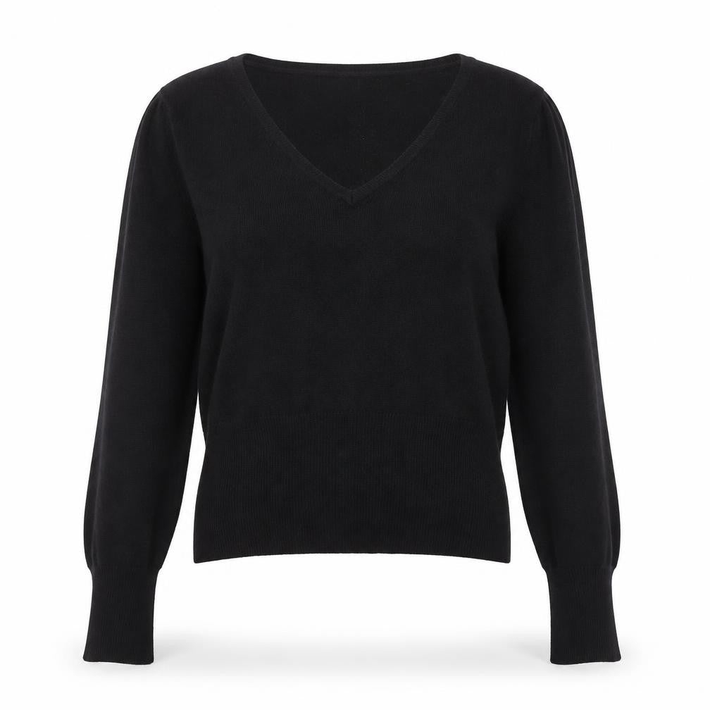 Red Herring Women’s Black V-Neck Knit Jumper Size 14