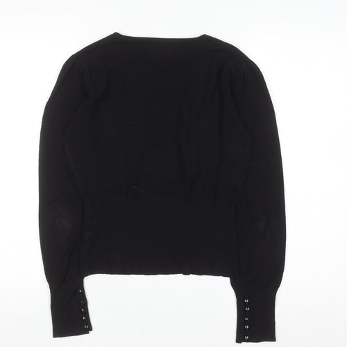 Red Herring Women’s Black V-Neck Knit Jumper Size 14