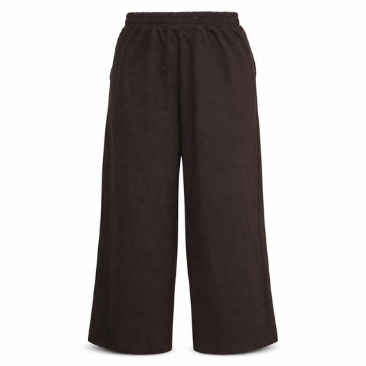 Front view of PRETTYLITTLETHING Women Brown Jersey Wide-Leg Sweatpants, size 12