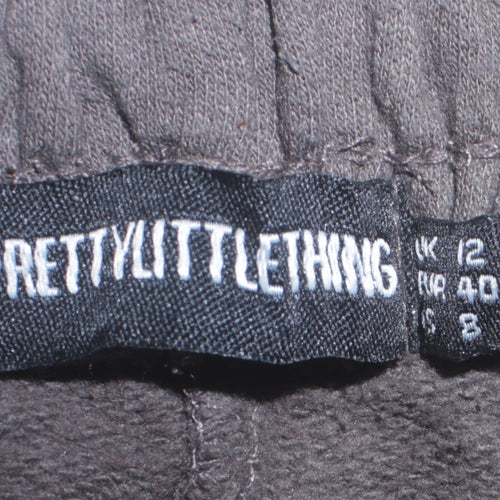 PrettyLittleThing Women Brown Jersey Wide-Leg Sweatpants Size 12
