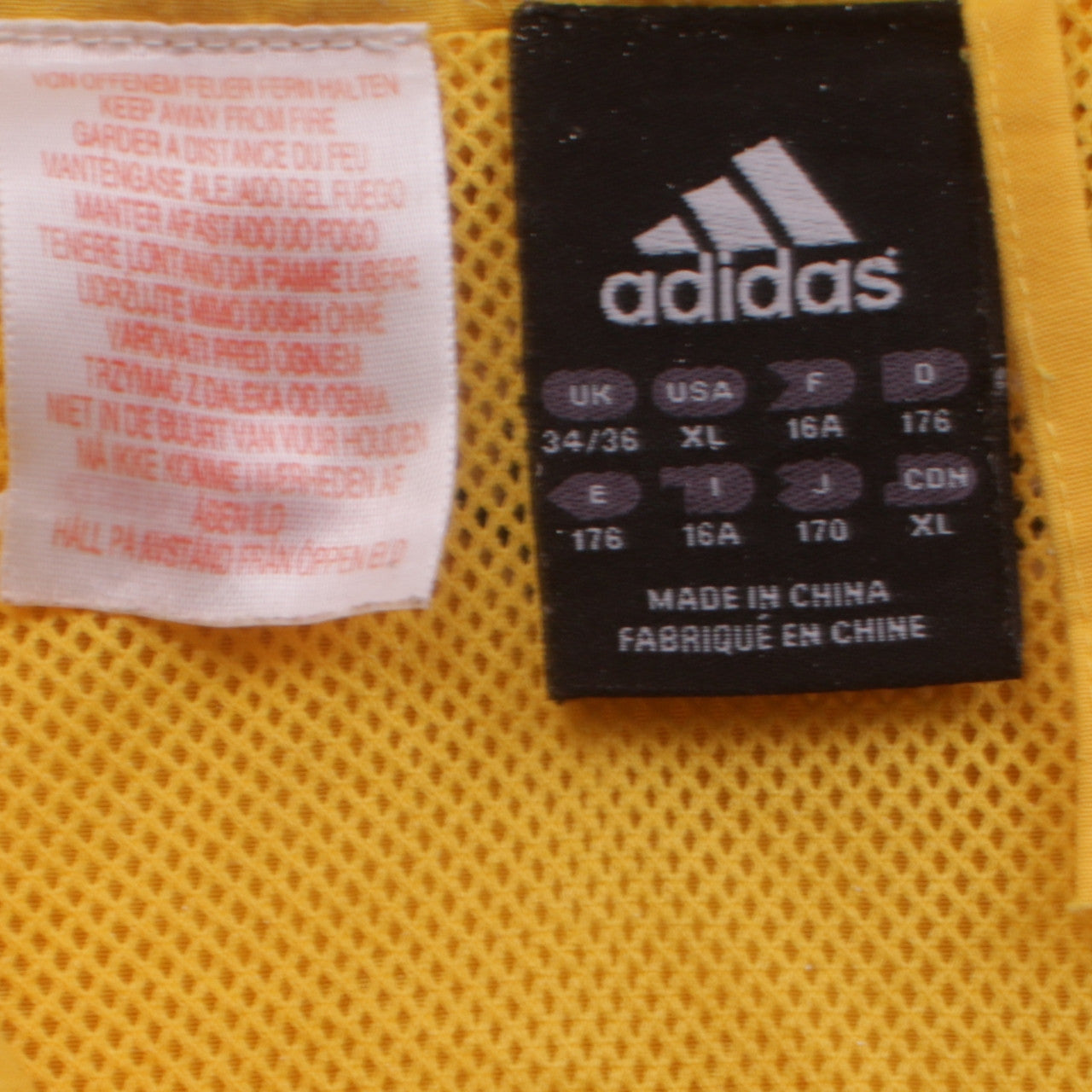 Adidas Men's Yellow XL Sports Full Zip Lightweight Jacket