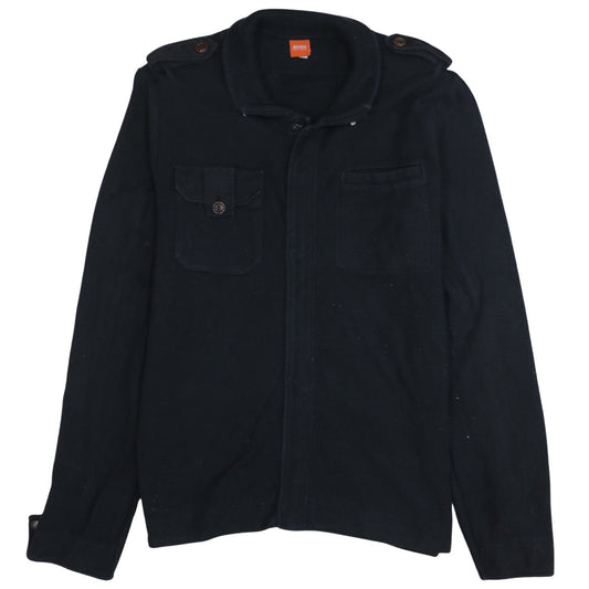 Hugo Boss Men's Black XL Military Style Cotton Jacket