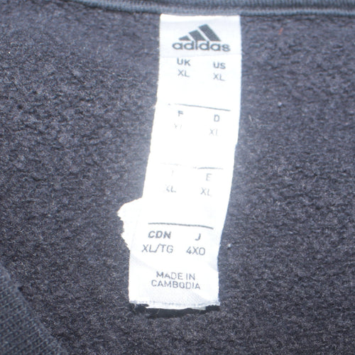 Adidas Men's Black XL Pullover Crew Neck Fleece Sweatshirt
