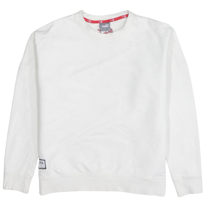 Puma Men's White Crew Neck Pullover Sweatshirt XS