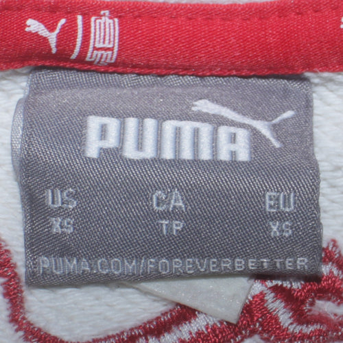 Puma Men's White Crew Neck Pullover Sweatshirt XS