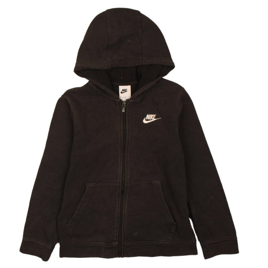 Nike Boys Black Full Zip Hoodie M 137-147cm Cotton Blend Casual