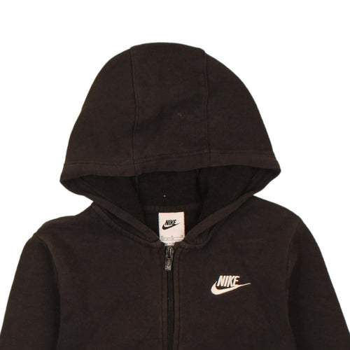 Nike Boys Black Full Zip Hoodie M 137-147cm Cotton Blend Casual