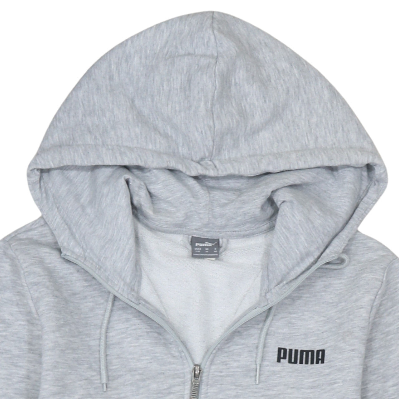 Puma Women Grey Full Zip Hoodie UK 14 Cotton Blend Casual Sportswear