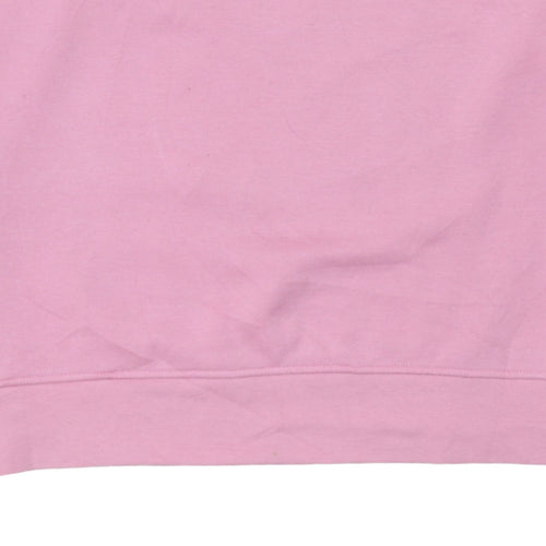 Disney Women Pink Minnie Mouse Sweatshirt Size L Pullover Crew Neck