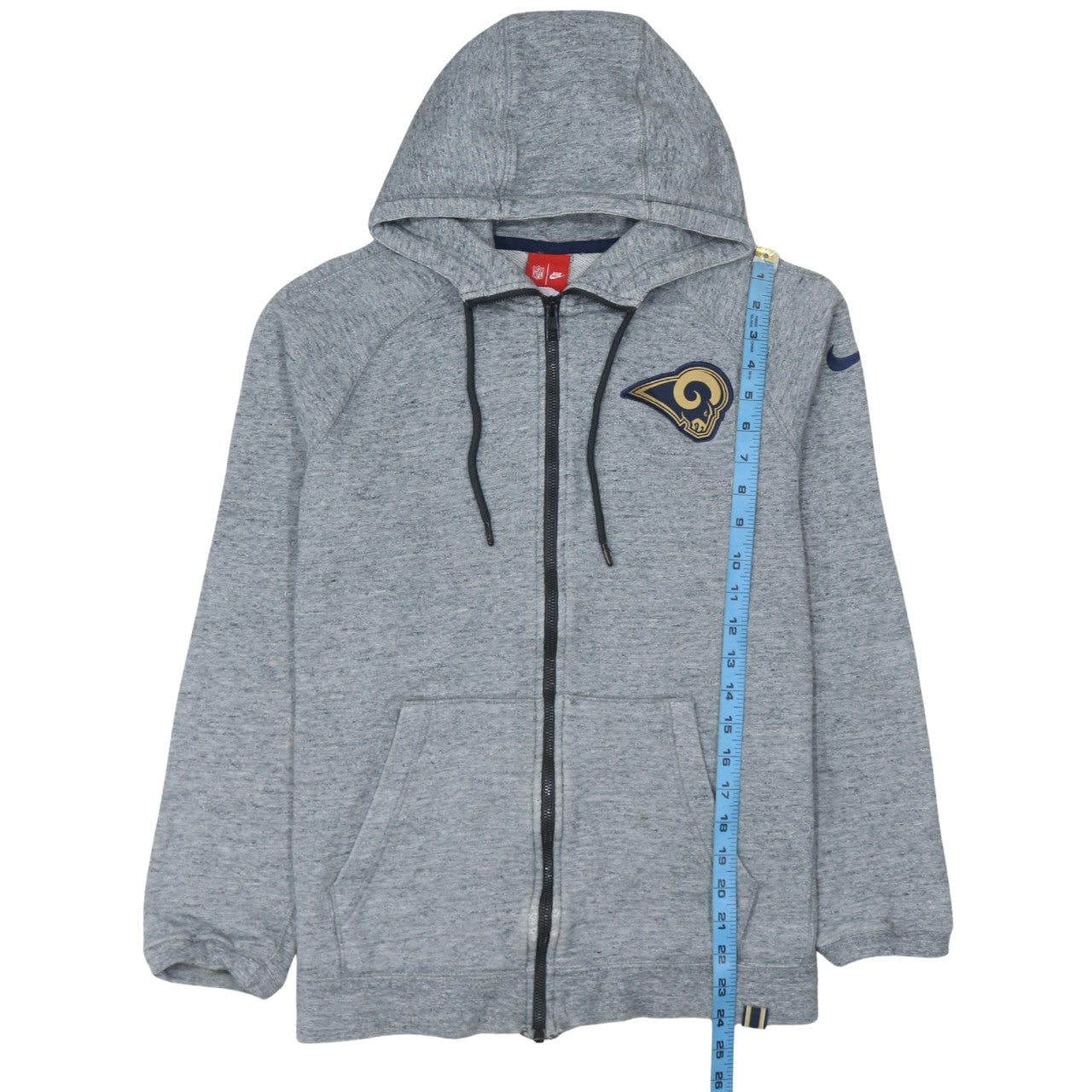 Nike NFL Los Angeles Rams Men's Grey Full Zip Hoodie Jacket Size M