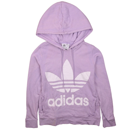 Adidas Womens Lilac Hooded Pullover Sweatshirt Size XS