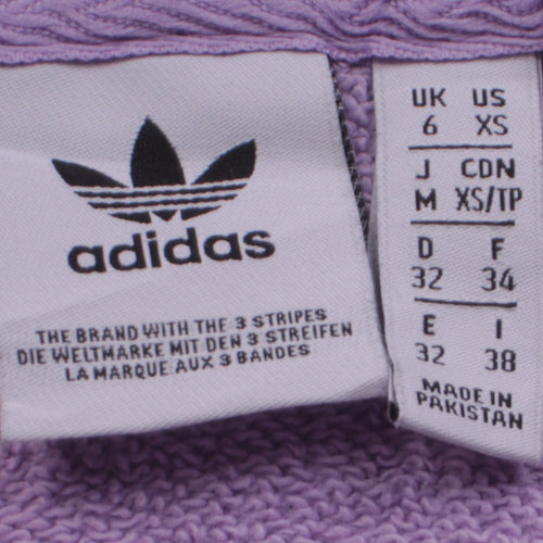 Adidas Womens Lilac Hooded Pullover Sweatshirt Size XS