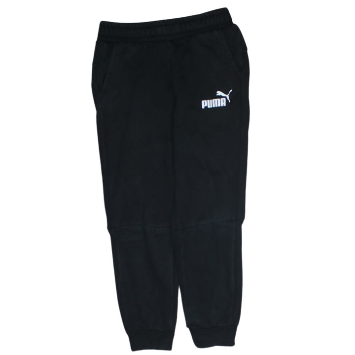 Puma Boys Black Jogger Trousers 11-12 Years Regular Fit Fleece Sweatpants