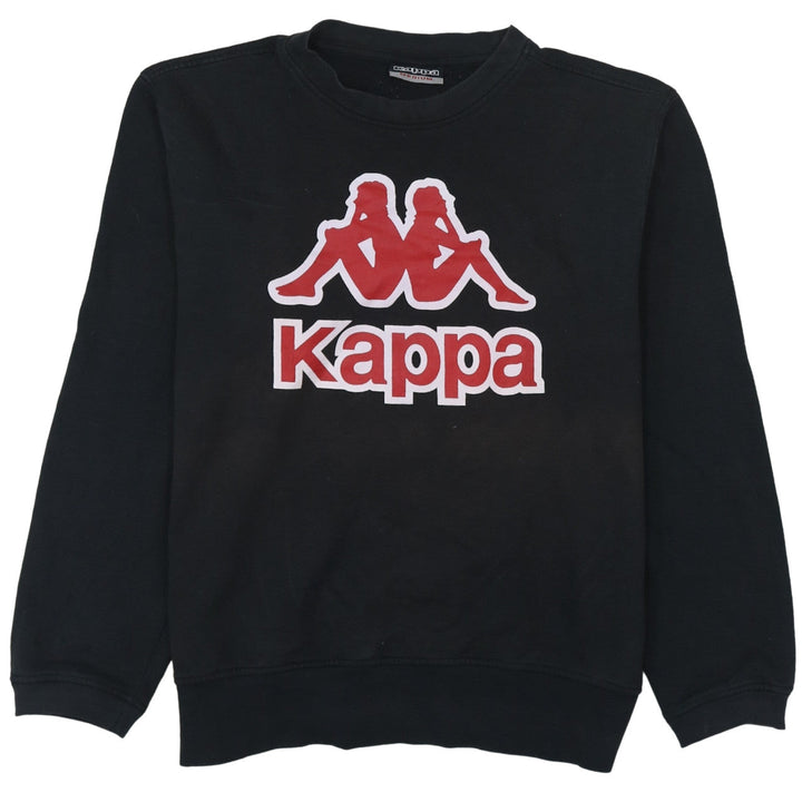 Kappa Men’s Black Medium Pullover Sweatshirt Logo Crew Neck