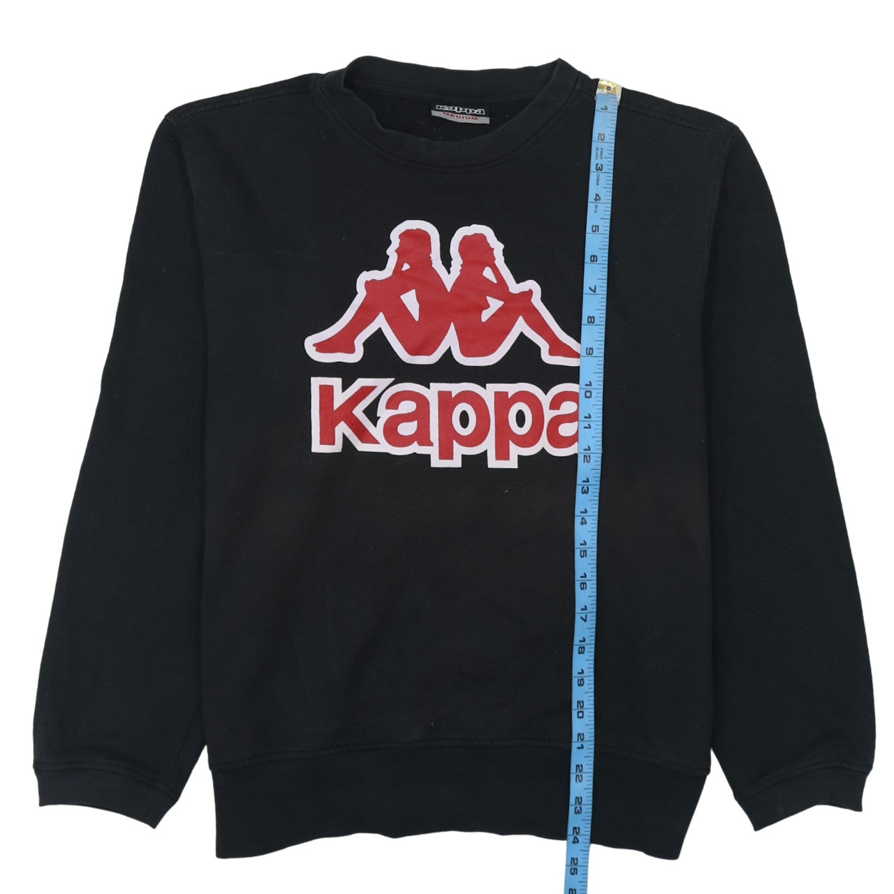 Kappa Men’s Black Medium Pullover Sweatshirt Logo Crew Neck