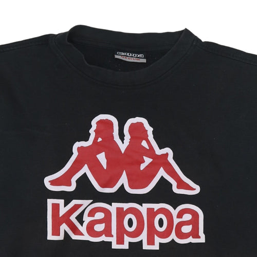 Kappa Men’s Black Medium Pullover Sweatshirt Logo Crew Neck