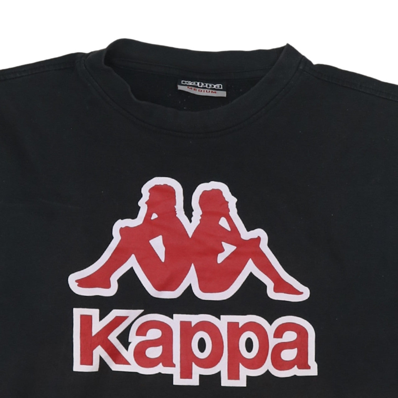 Kappa Men’s Black Medium Pullover Sweatshirt Logo Crew Neck