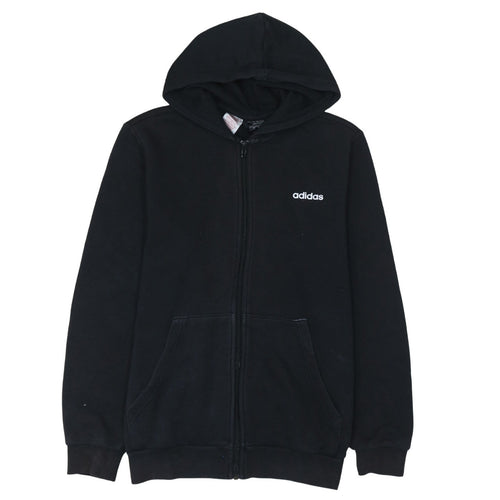 Adidas Teens Black Full Zip Hoodie XL Logo Sportswear