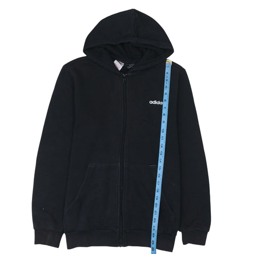 Adidas Teens Black Full Zip Hoodie XL Logo Sportswear