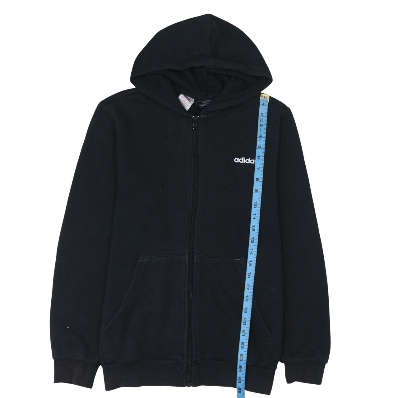 Adidas Teens Black Full Zip Hoodie XL Logo Sportswear