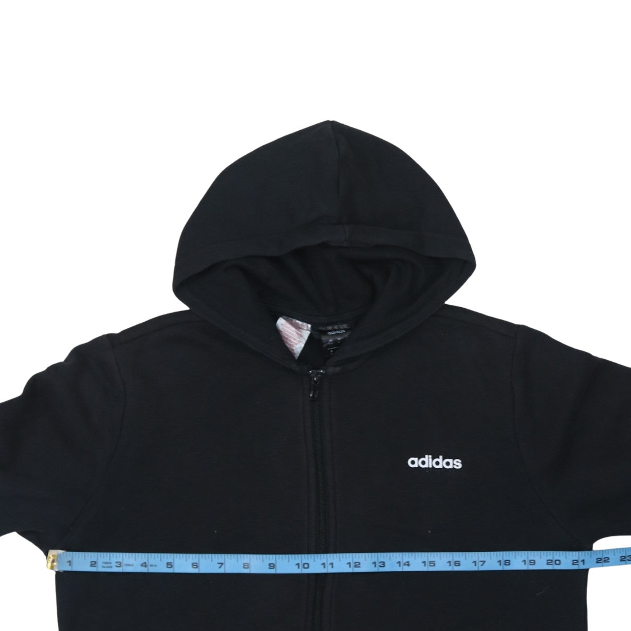 Adidas Teens Black Full Zip Hoodie XL Logo Sportswear