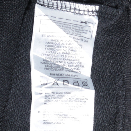 Adidas Teens Black Full Zip Hoodie XL Logo Sportswear