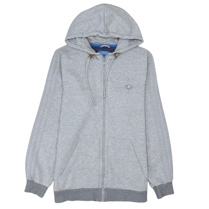 Adidas Men's Grey Full Zip Hoodie Size M Regular Fit Sportswear