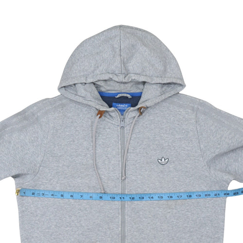 Adidas Men's Grey Full Zip Hoodie Size M Regular Fit Sportswear