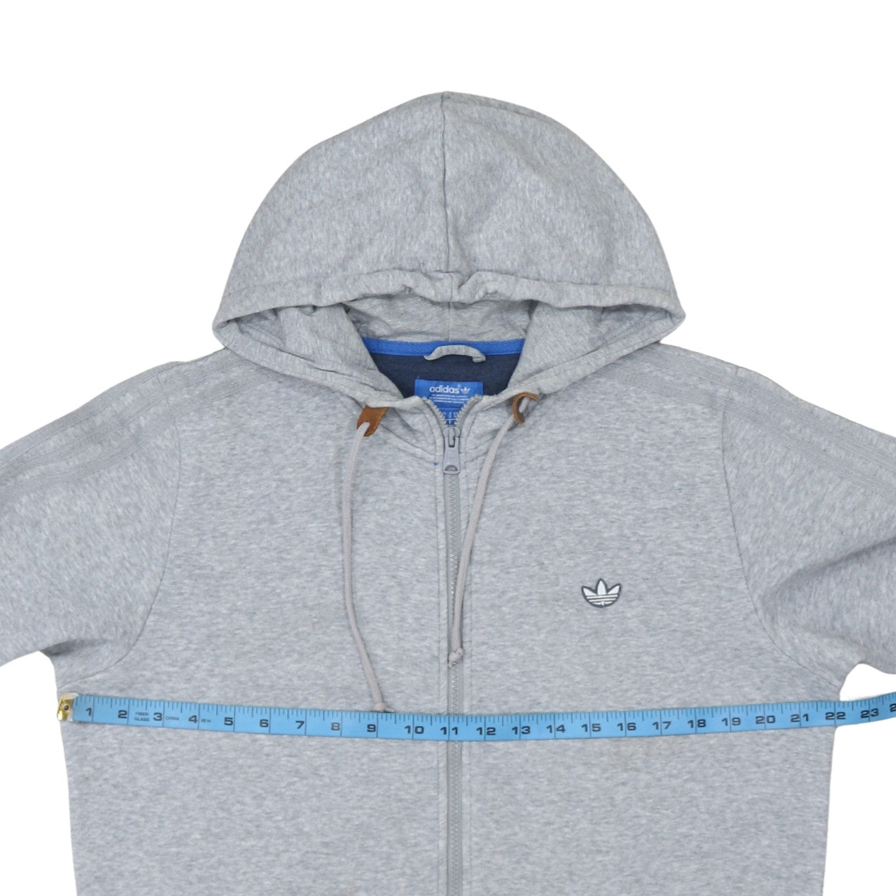 Adidas Men's Grey Full Zip Hoodie Size M Regular Fit Sportswear